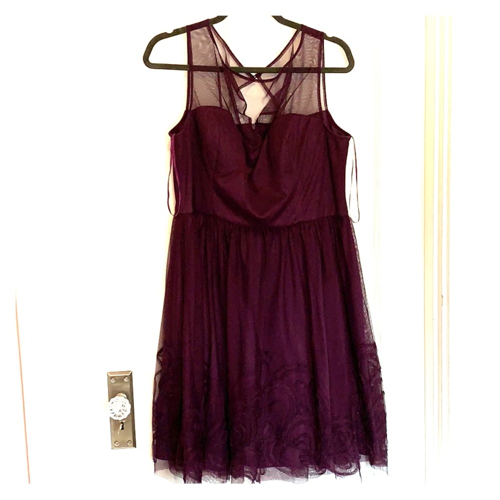 Dark purple formal cocktail dress